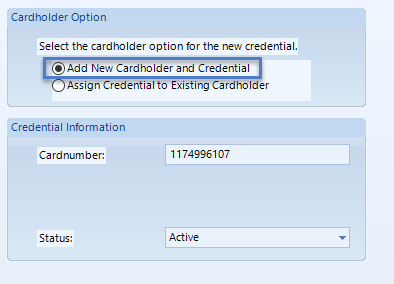 Add New Card Option